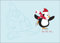 Komische Weihnachtskarte/Geschenkkarte zu Weihnachten/Klappkarte zum Weihnachtsfest mit Schlittschuh laufendem Pinguin mit Weihnachtsmann auf Eis: Ho.Ho.Ho…