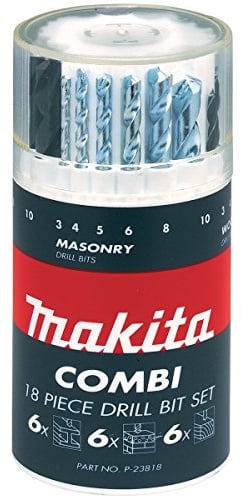 Makita P-23818 Straight Shank Mixed Drill Drum Set - Silver (18-Piece)