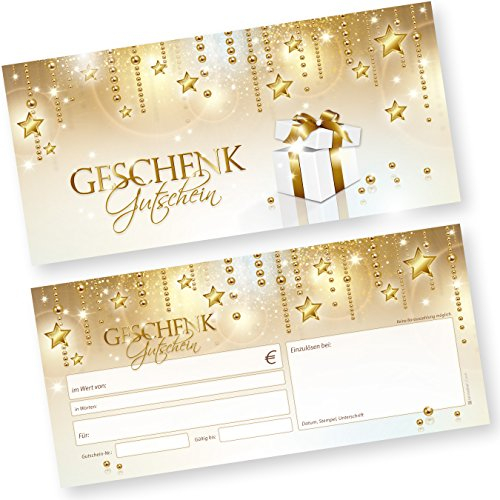 tatmotive Geschenkgutscheine Weihnachten Stardreams (50 Stück) Gutscheine Weihnachten Gutscheinkarten für Kunden für Firma Gewerbe