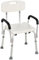 HOMCOM Chaise de Douche siège de Douche Ergonomique Hauteur réglable Pieds antidérapants Dossier accoudoirs Amovibles Charge Max. 136 Kg alu HDPE Blanc