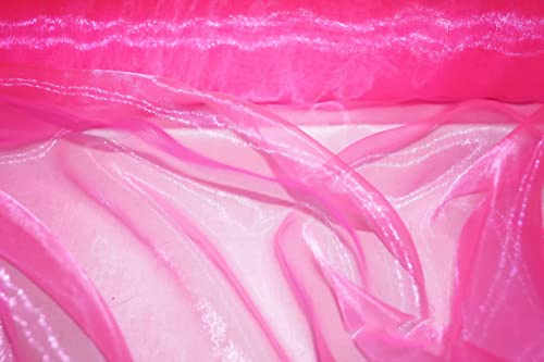 Premium Crystal Organza Voile Fancy Dress Costume Decorations Fabric 150cm Wide/Sold by The Metre (Flo Cerise)