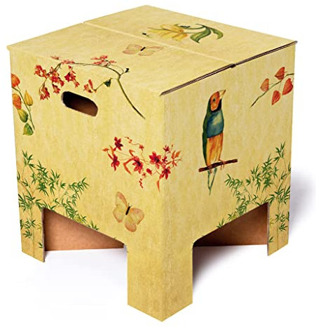 Dutch Design Brand Chair Hocker, Karton, Japanese Blossom, 30x30x34 cm