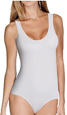 JADEA Body Donna 4152 – Spalla Larga, Cotone Elasticizzato, Scollatura Semi Ampia – Body Intimo Comodo e Versatile
