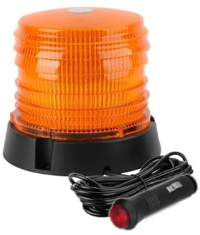 Gyrophare à LED 12V-24V 60 LEDs Fixation Magnétique ou Permanente 7 Modes Feu Flash et Rotatif pour Tracteur Agricole Utilitaire Camion Homologué E9 R10