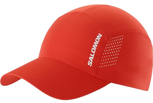 Salomon Cross Unisex Kappe Trail Running Wandern MTB Lauf, Leichtgewichtiger Komfort, Feuchtigkeitsregulierung, Recyclingmaterial, Rot, Einheitsgröße