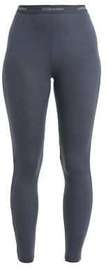 Icebreaker Damen Everyday Leggings - Lange Sportleggins - 100% Merinowolle Base Layer - Graphite, XL