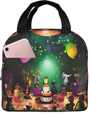 Lonchera de trabajo, fiesta de Halloween, bolsa de almuerzo de viaje para mujeres y hombres, contenedor de almuerzo aislado reutilizable de gran capacidad