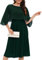 Fynadressr Women Cape Dress with Chiffon Overlay Cocktail Party Wedding Guest Formal Dresses Dark Green M