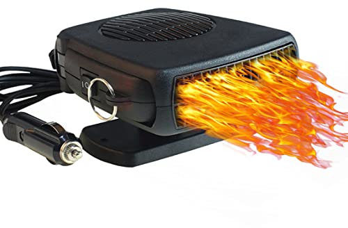 Leaflai Autoheizung 150W, Auto HeizlüFter, Dieses Plug-inZigarettenanzüNder Autoheizung, Tragbarkeit Griff 2-in-1-Funktion Auto HeizlüFter,Geeignet FüR Alle Fahrzeuge