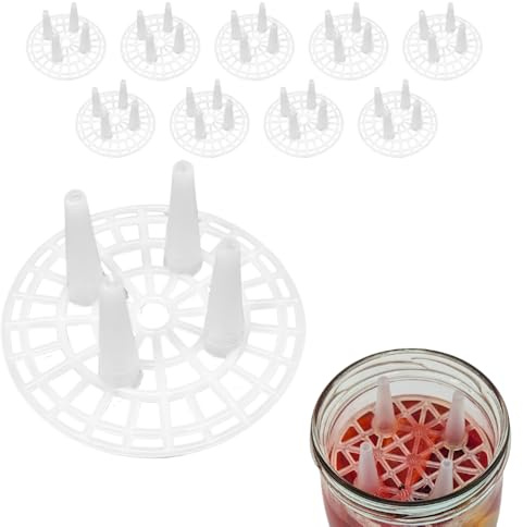 mikken 10 Fermentiergitter Kunststoff Ø 70 mm für Gläser mit TO 82 Deckel - Fermentieren ohne Gewichte, die Alternative zum Fermentiergewicht