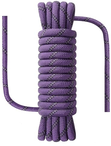 NorthPada Climbing Rope, 12mm x 5 meter, Nylon/Polyester, Purple, Outdoor Floating Rope for Arborist, Swing, Boating, Marine, Fishing, Rafting, Hiking, Hunting, Tree