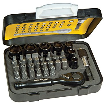 Stanley STHT9-13906 Tech 3 Set Inserti, con Porta Inserti Magnetico e Cricchetto, 39 Pezzi