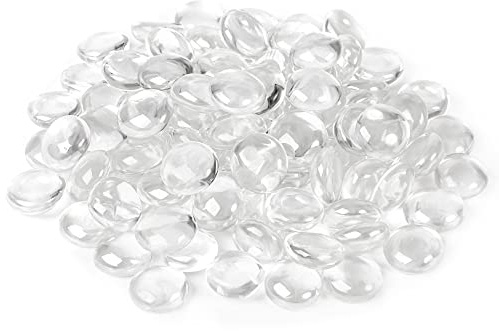 Houseables Glass Marbles, Glass Beads for Vases, Marbles for Vases, 5LB, 500-600, Clear Beads, Clear Gems, Fillers for Centerpieces, Decorative Rocks, Flat, Stones, Pebbles, Crafts, Plants, Fish Bowl