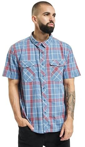 Brandit Roadstar Shirt Homme Chemise, Rouge/Bleu, L