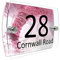 CS Printing House Number Sign Plaque Garden Glass Effect Acrylic Sign Door Plate Marble Wall Display 2 Part Branded Acrylic (Pink Rabbits)