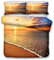 Andrui Bettwäsche Set 3D Meer Strand Welle Sonnenuntergang Romantische Landschaft Mehrfarbig Bettbezug und Kissenbezug Bettwäsche mit Reißverschluss Ganzjährig Einzelbett 135x200cm