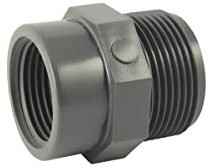 Réduction Male/femelle en PVC - Ø A: 3/4'' | Ø B: 3/8''