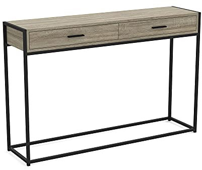 Safdie & ‿Co. 81046.Z.05 Canapé Console d'entrée Table d'appoint Murale 48 Longues/Taupe foncé avec tiroirs pour Salon