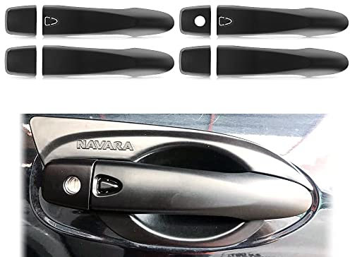 tunez® Door Handle Guard Cover Trim Matt Black for Navara NP300 D23 Series DX RX STX ST ST-X SL Visia Acenta Acenta+ N-Connecta Tekna X-Trail T32 Qashqai J11 2015-2020 Protector Car (Keyless Entry)