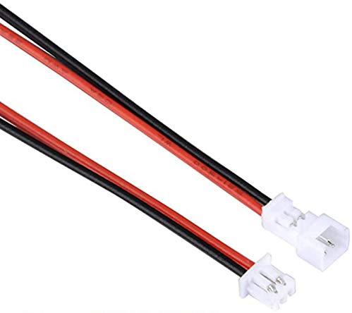 VUNIVERSUM 2 Paar (4 Stück) 2Pin 1.25mm 1,25mm 1,25 mm Mikro Micro JST SH Premium Stecker Buchse inkl. 15cm Elektronik Kabel Lipo Akku von Mr. Stecker Modellbau®