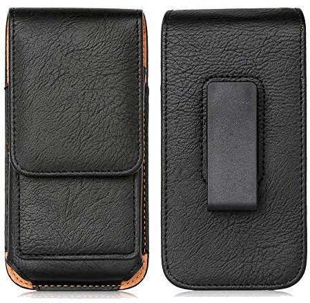 Étui de Ceinture pour Samsung Galaxy Note 8 Xiaomi Redmi Note 9S Huawei P Smart Z Doogee X95 Vertical Protection Sacoche Smartphone Cuir Premium avec Clip Rotatif et Fermeture Magnétique - Noir