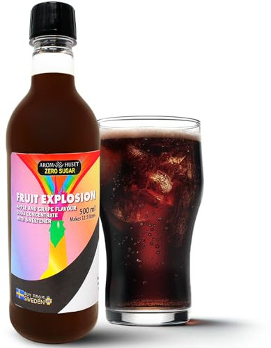 500ml Fruit Explosion Soda Concentrate - Zero Sugar, Zero Calories - Make 12.5 Litres of Carbonated Sparkling Fizzy Drink or Beverage