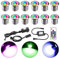 YZGWZLD Terrassen Einbaustrahler Terrassenbeleuchtung 12er Set LED Bodeneinbaustrahler RGB 28mm 0.6W IP67 wasserdicht für außen innen Garten Holzbrücke Pool Holzdeck inkl. 12V mini Einbauspots