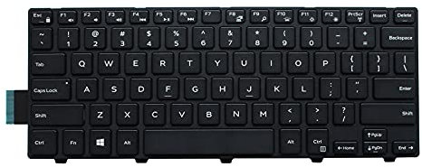 U Brand Wired Backlit Keyboard for Dell Inspiron or Vostro 14 3000/5000/7000 Series & Latitude 3450/3460/3470/3480 Laptops (Black, QWERTY, USB, 60 Keys, Ambidextrous, Backlit)