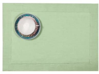 D'Moksha, St. Patricks, Tischsets, Salbeigrün, 35.6x48.2 cm, 4 Stück von D'Moksha, 100 % reines Leinen, klassischer Hohlsaum, Stoff, Platzdeckchen/Esstischunterlage, Innenbereich, Zuhause ift