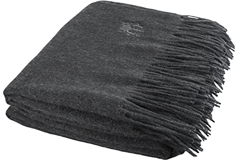 'zoeppritz since 1828' Cashmere Decke aus 100% Kaschmir - unifarben mit Fransen - 130x180 cm - 940 Medium Grey Melange - von ’zoeppritz since 1828`, 540725-940-130x180, 130x180cm