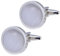 Jonwo Runden Opal Stein Manschettenknöpfe für Herren In Geschenkbox Katzenauge Schmuck Cufflinks Hochzeit Hemd Tanzparty Ferien Jubiläum Kleid (Weiß)