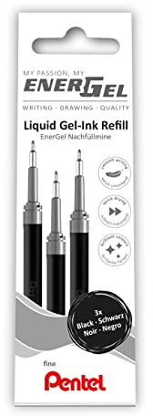 Pentel EnerGel LRN5 Nachfüllmine für 0.5 mm Gelschreiber, schwarz (3 Stück)