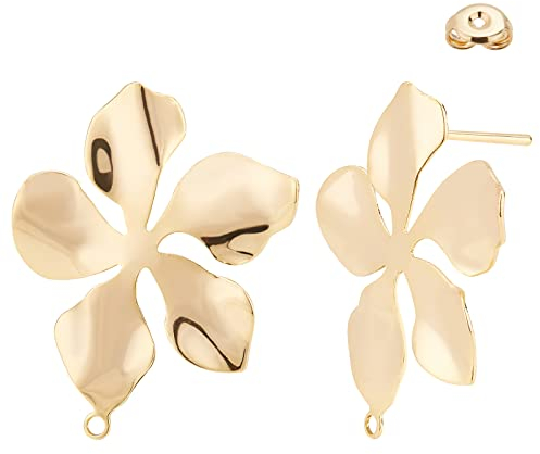 BENECREAT 5 Paar Blumen-Ohrstecker, 925 Sterlingsilber-Stifte Mit Ohrmuttern Für Die DIY-Schmuckherstellung
