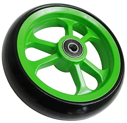 FabaCare Fiberrolle für Rollstühle, Rollstuhlrad, Ersatzrad, Rad, Rollstuhl-Lenkrolle, Spezialversiegelung, 5 Zoll, Grün