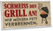 ARTFAVES® Gartenschild - Schmeiss den Grill an | Shabby Chic Vintage Gartendeko, Schild mit Spruch zum Thema Garten/Grillen | Größe: 30 x 15 cm