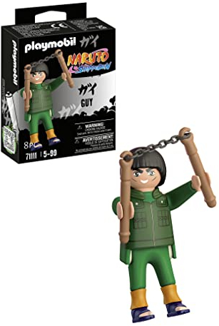 PLAYMOBIL Naruto 71111 Guy in grünen Outfit mit orangefarbenen Stulpen und blauen Shinobi-Sandalen, kreativer Spielspaß für Animefans mit tollen Details und authentischen Extras, ab 5 Jahren