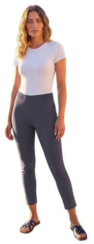 Roman Originals Women's High Waisted Skinny Trousers - Black, Size 10