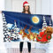 Weihnachtsfahne 90x150 cm mit Ösen – Weihnachtsflagge Frohe Adventszeit – Lebendiger Digitaldruck – Flagge Advent - Fahne Weihnachten – Doppelnaht