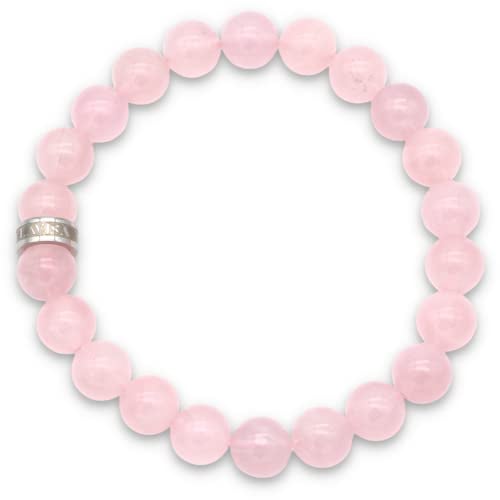 LAVISA Edelstein Armband - Echte Naturstein Perlen | Kristalle, Heilsteine | Onesize Unisex (Rosenquarz 8mm)