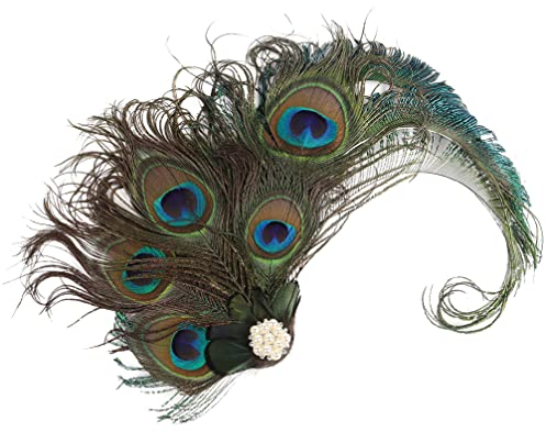minkissy Pfauenfeder Haarspange Fascinator Haarspange Fascinator 1920Er Pfauenhaarschmuck Partyhut Für