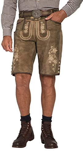 JP 1880 Herren Dummy Lederhose, Moos, 46W / 34L EU