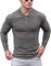 Lehmanlin Men's Muscle Polo Shirts Long Sleeve Casual T- Shirts Slim Fit Stretch Ribbed Golf Tops（Deep Grey/S）