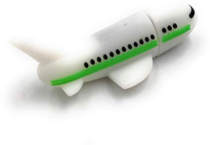 Onwomania Airplane Aircraft Aviator Airliner White Green Funny USB Stick 8 GB USB 2.0 memory stick data carrier