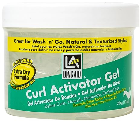 Ampro Long-Aid Activator Gel - Angereichert mit Aloe Vera, Protein und Vitamin B Komplex - Bringt essentielle Feuchtigkeit in die Strähnen - Definiert Ihre natürlichen Locken - Extra Dry - 284g