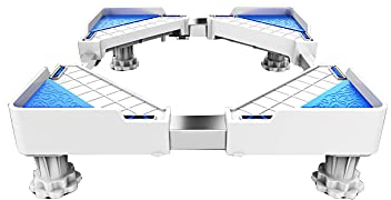 4/8 Pieds Solides Base de Machine à Laver Portable Séchoir réglable Socle de réfrigérateur Largeur 43-65 cm Longueur 50-72 cm Support de réfrigérateur congélateur Stent pour Lave-Vaisselle Conten