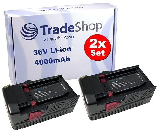 2X Trade-Shop Li-Ion Akku, 36V / 4000mAh kompatibel mit Hilti Bohrhammer Schlagbohrmaschine Akkuschrauber Bohrmaschine ersetzt B36 B-36 B-36-V B36 Battery