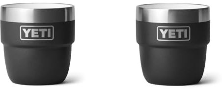 YETI Rambler Lot de 2 tasses empilables en acier inoxydable, isothermes sous vide, pour expresso/café, 118 ml, noir