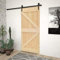 NITCA Porta Scorrevole con Set Hardware,Porta Scorrevole Esterno Muro,Binario per Porta Scorrevole,Porta Soffietto,con Binario e Maniglia per Asta, in Legno di Pino, Tipo 8 90x210 cm