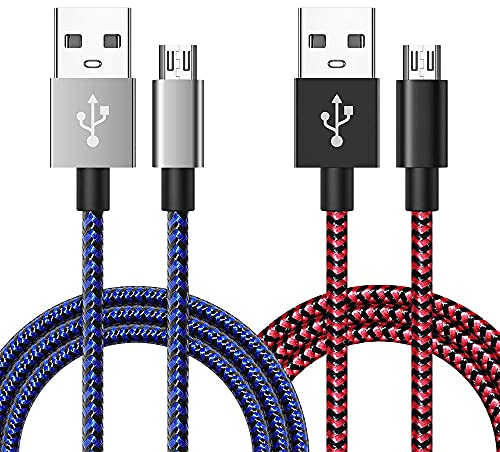 2 Stück PS4 Controller Ladegerät 3M+3M Micro USB Ladekabel für PS4 Controller/Xbox Controller/Dual Shock 4 Controller/Fire HD/Kamera/TV Stick, Android Micro USB Datenkabel und Schnellladekabel