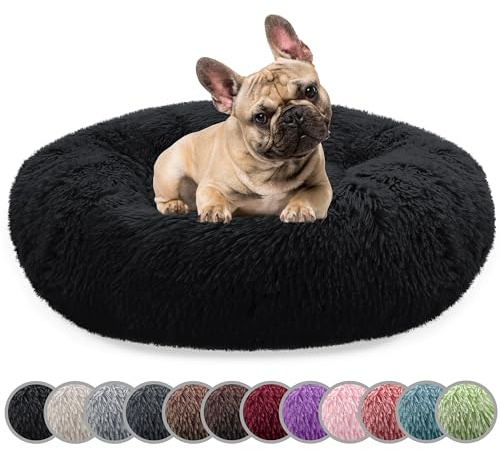 bluzelle Hundebett für Mittelgroße Hunde, Schwarz, S-70 cm